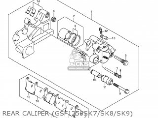 REAR CALIPER (GSF1250SK7/SK8/SK9) - GSF1250S BANDIT 2007 (K7) USA (E03)