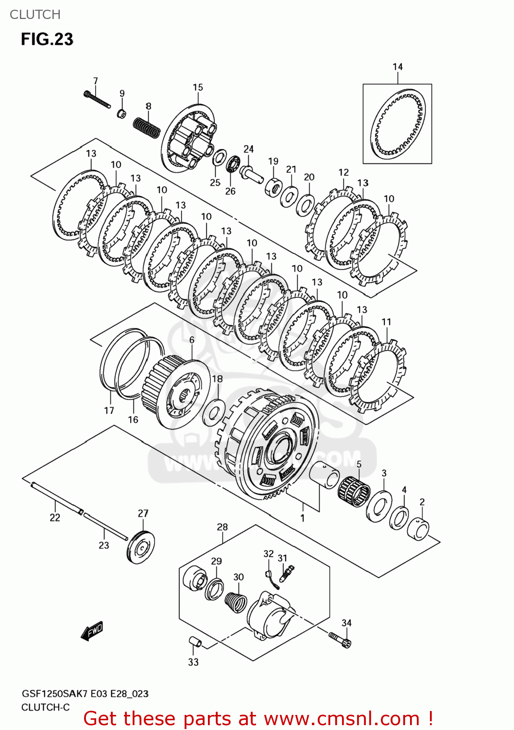 CLUTCH GSF1250S BANDIT 2008 (K8) USA (E03)