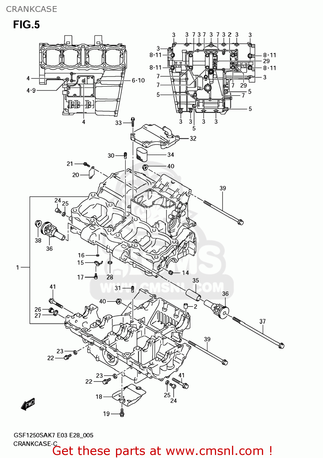 CRANKCASE GSF1250S BANDIT 2008 (K8) USA (E03)