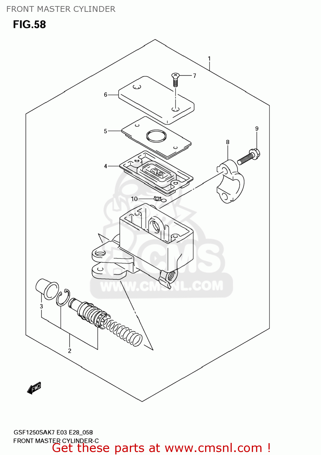 FRONT MASTER CYLINDER GSF1250S BANDIT 2008 (K8) USA (E03)