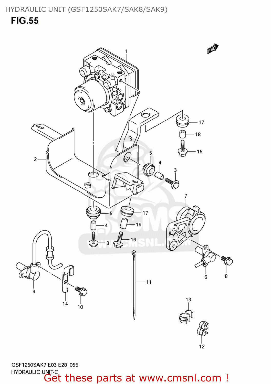 HYDRAULIC UNIT (GSF1250SAK7/SAK8/SAK9) GSF1250S BANDIT 2008 (K8) USA (E03)