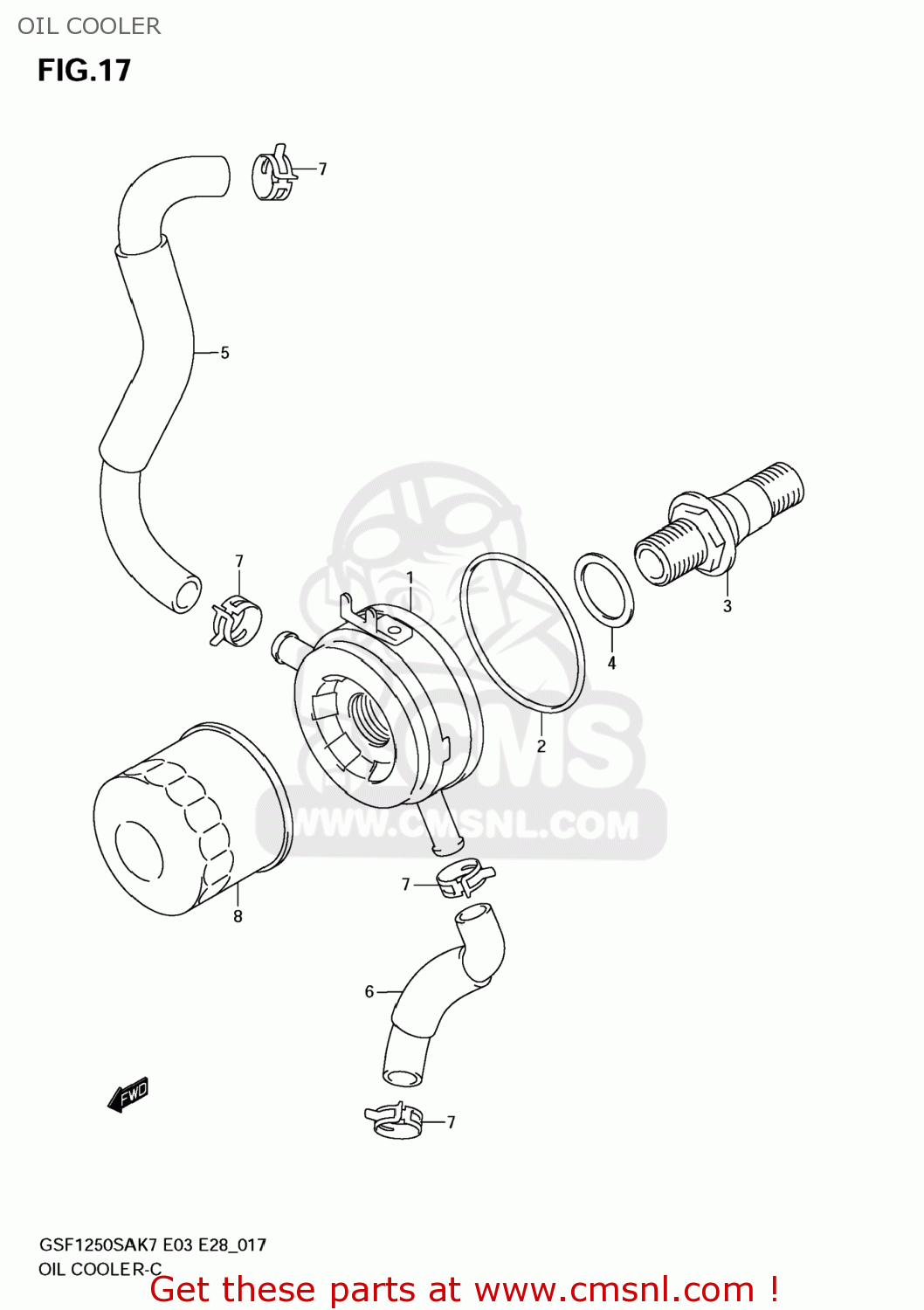 OIL COOLER GSF1250S BANDIT 2008 (K8) USA (E03)