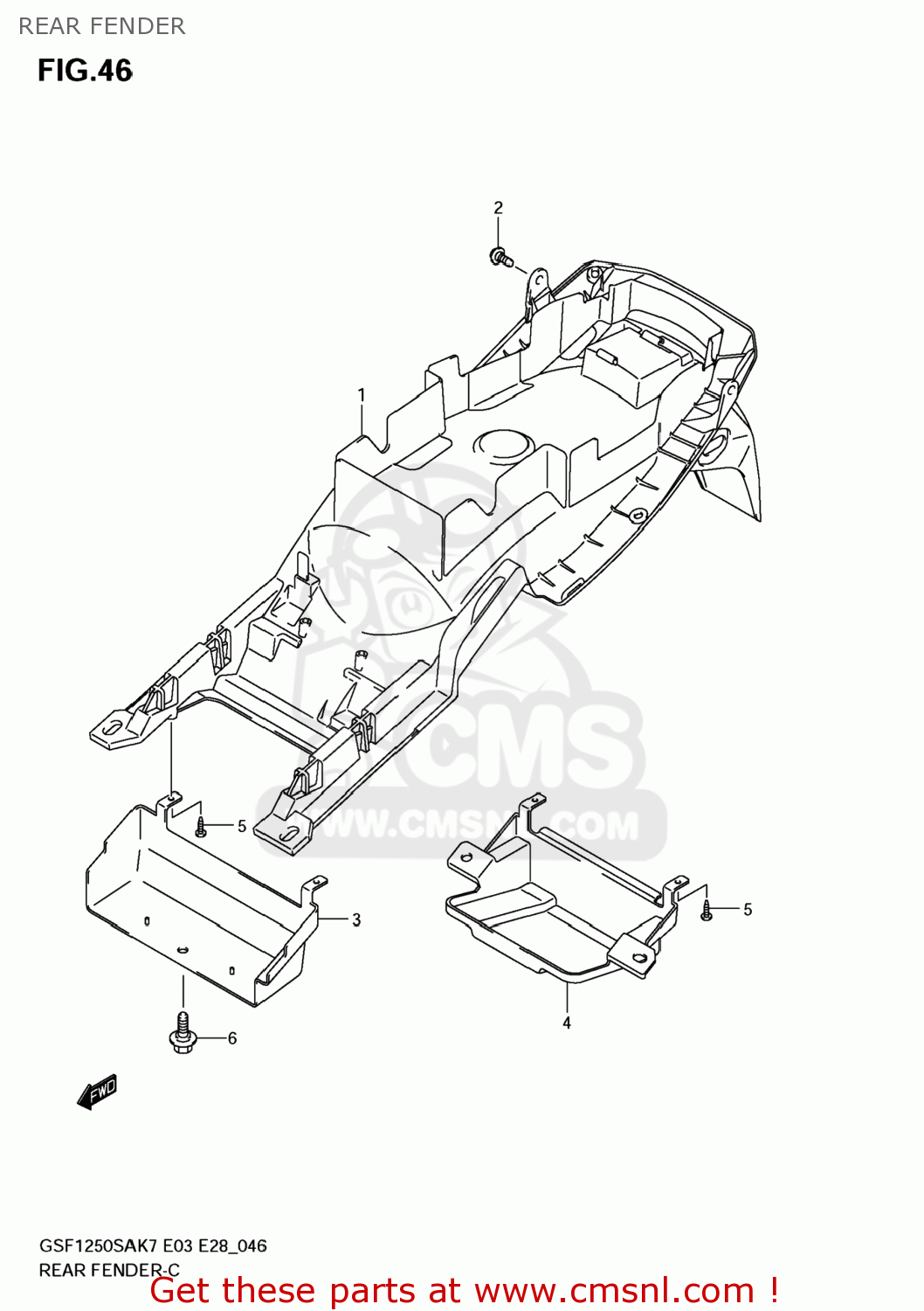 REAR FENDER GSF1250S BANDIT 2008 (K8) USA (E03)