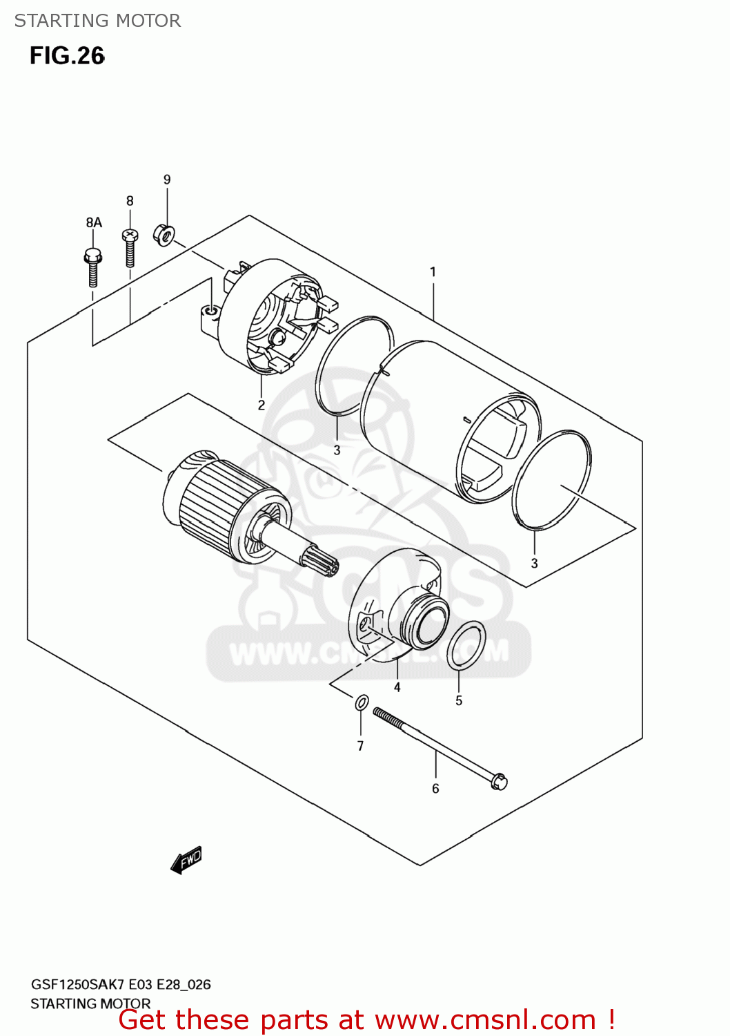 STARTING MOTOR GSF1250S BANDIT 2008 (K8) USA (E03)