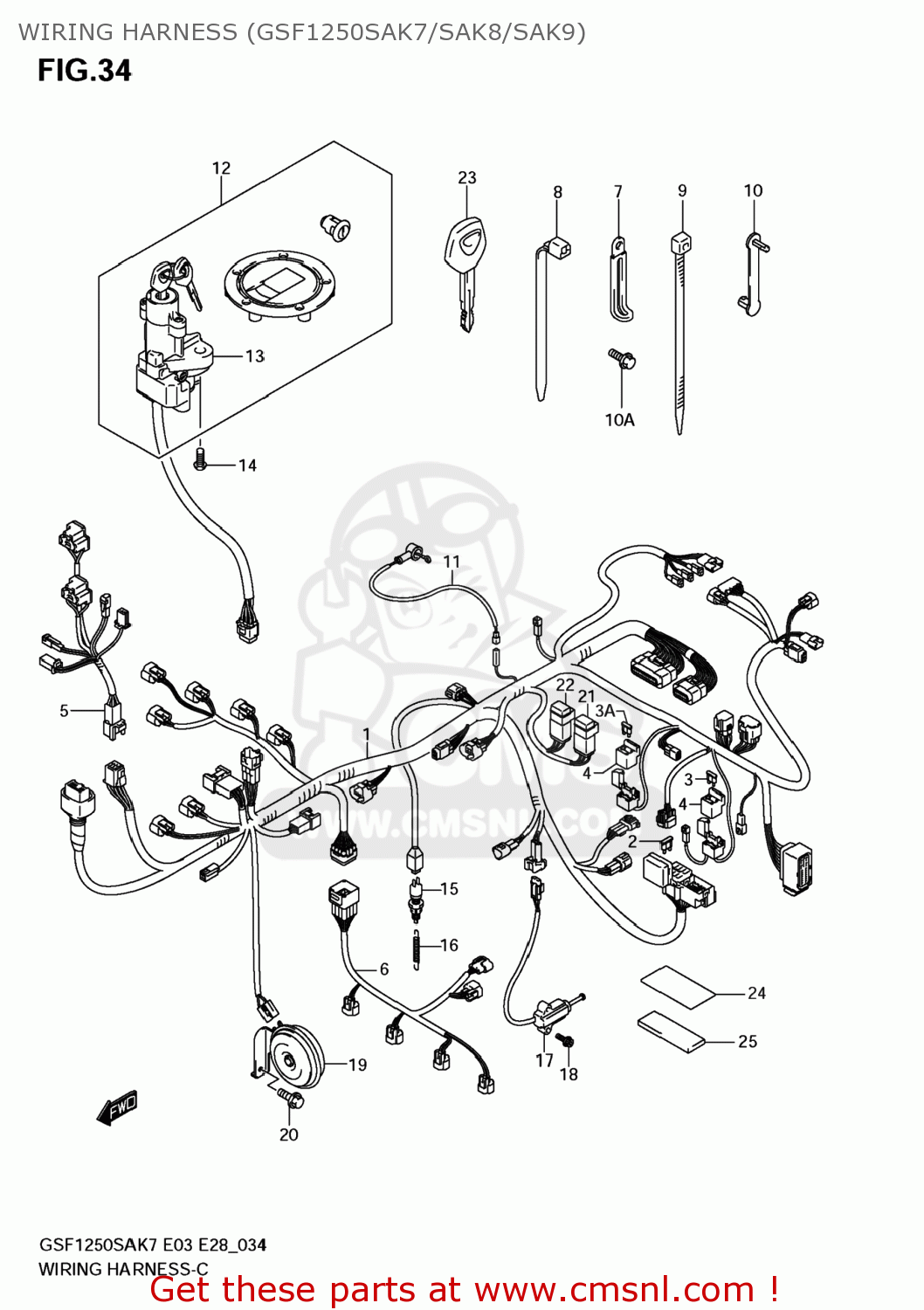 WIRING HARNESS (GSF1250SAK7/SAK8/SAK9) GSF1250S BANDIT 2008 (K8) USA (E03)