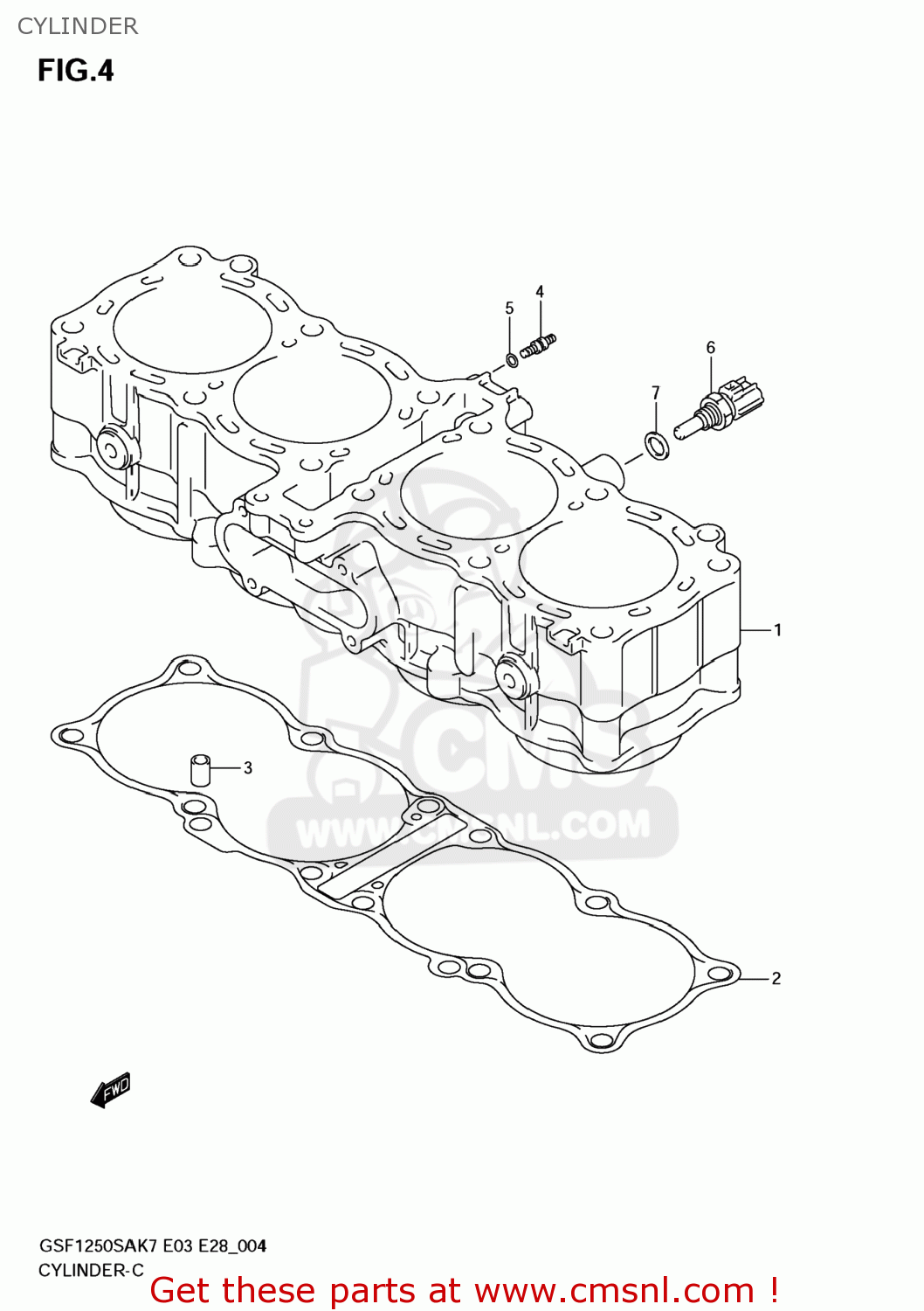 CYLINDER GSF1250S BANDIT 2009 (K9) USA (E03)