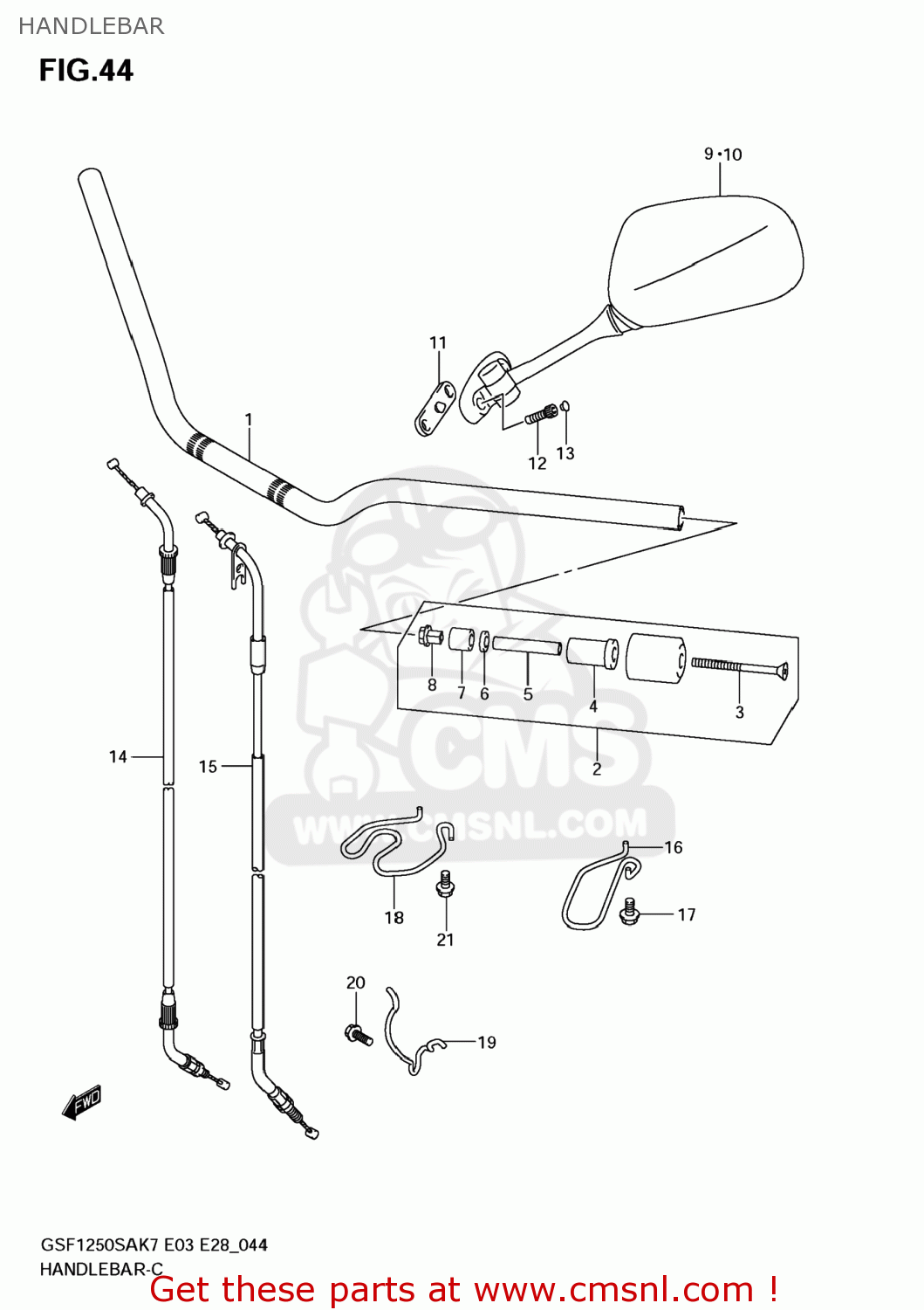HANDLEBAR GSF1250SA BANDIT 2007 (K7) USA (E03)