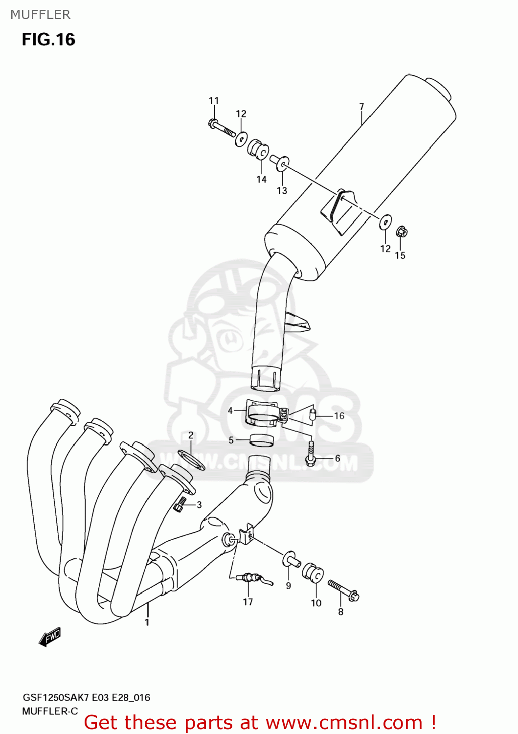 MUFFLER GSF1250SA BANDIT 2007 (K7) USA (E03)