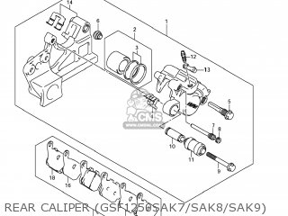 REAR CALIPER (GSF1250SAK7/SAK8/SAK9) - GSF1250SA BANDIT 2007 (K7) USA (E03)