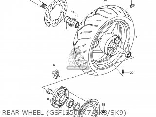 REAR WHEEL (GSF1250SK7/SK8/SK9) - GSF1250SA BANDIT 2007 (K7) USA (E03)