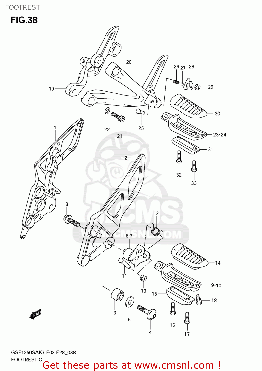 FOOTREST GSF1250SA BANDIT 2008 (K8) CALIFORNIA (E33)