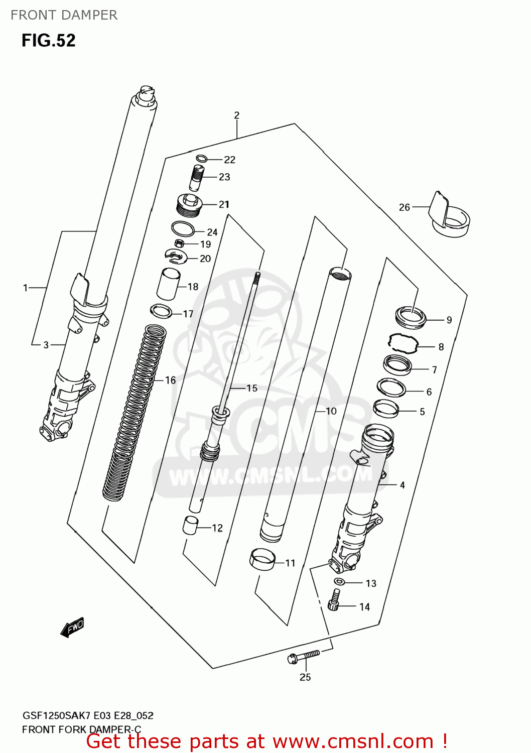 FRONT DAMPER GSF1250SA BANDIT 2008 (K8) CALIFORNIA (E33)