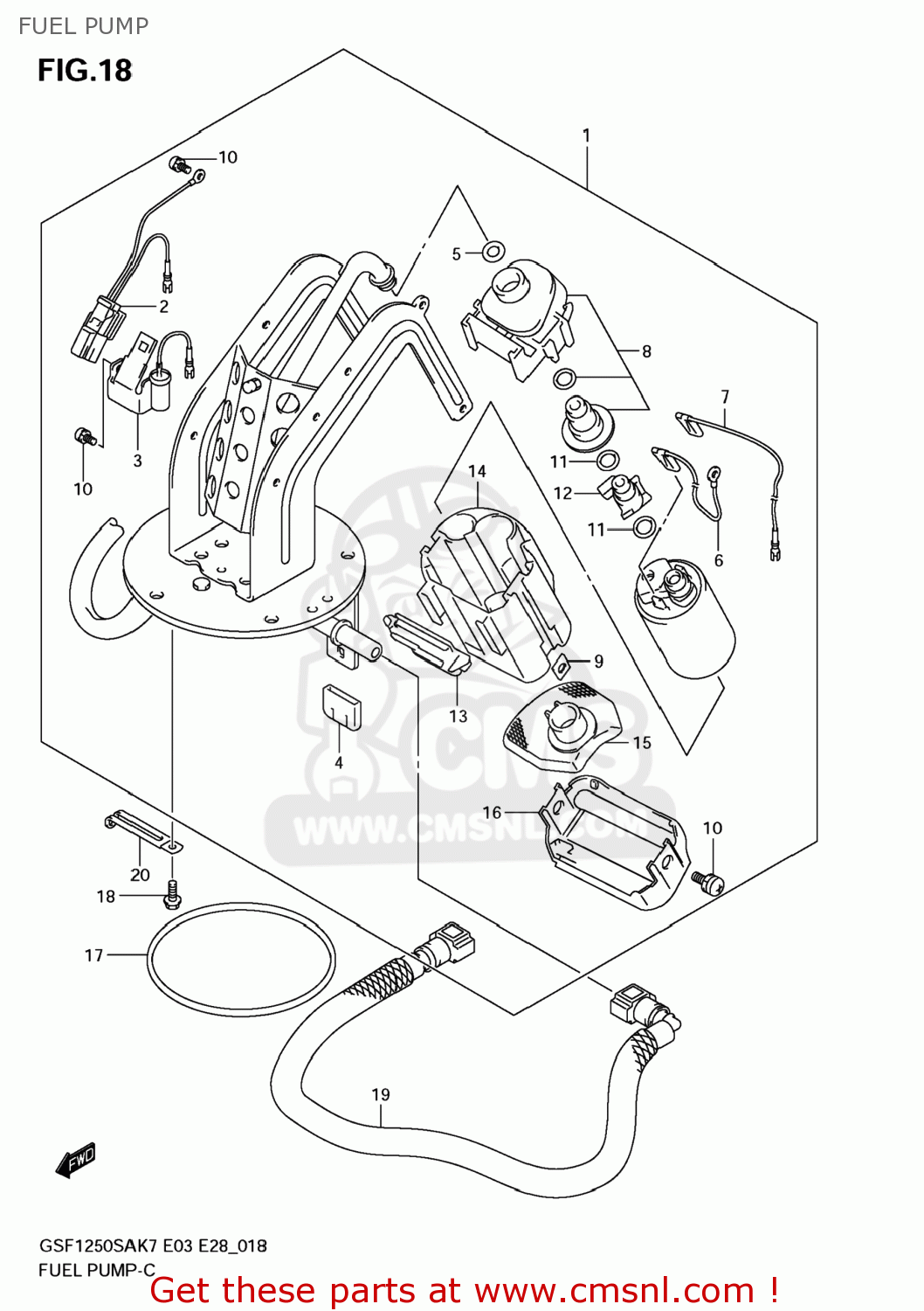 FUEL PUMP GSF1250SA BANDIT 2008 (K8) CALIFORNIA (E33)