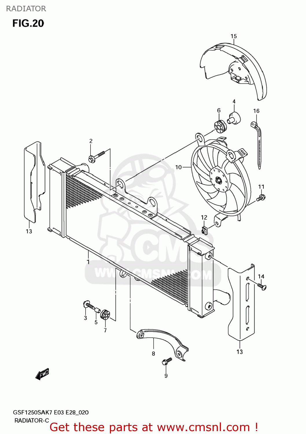 RADIATOR GSF1250SA BANDIT 2008 (K8) CALIFORNIA (E33)
