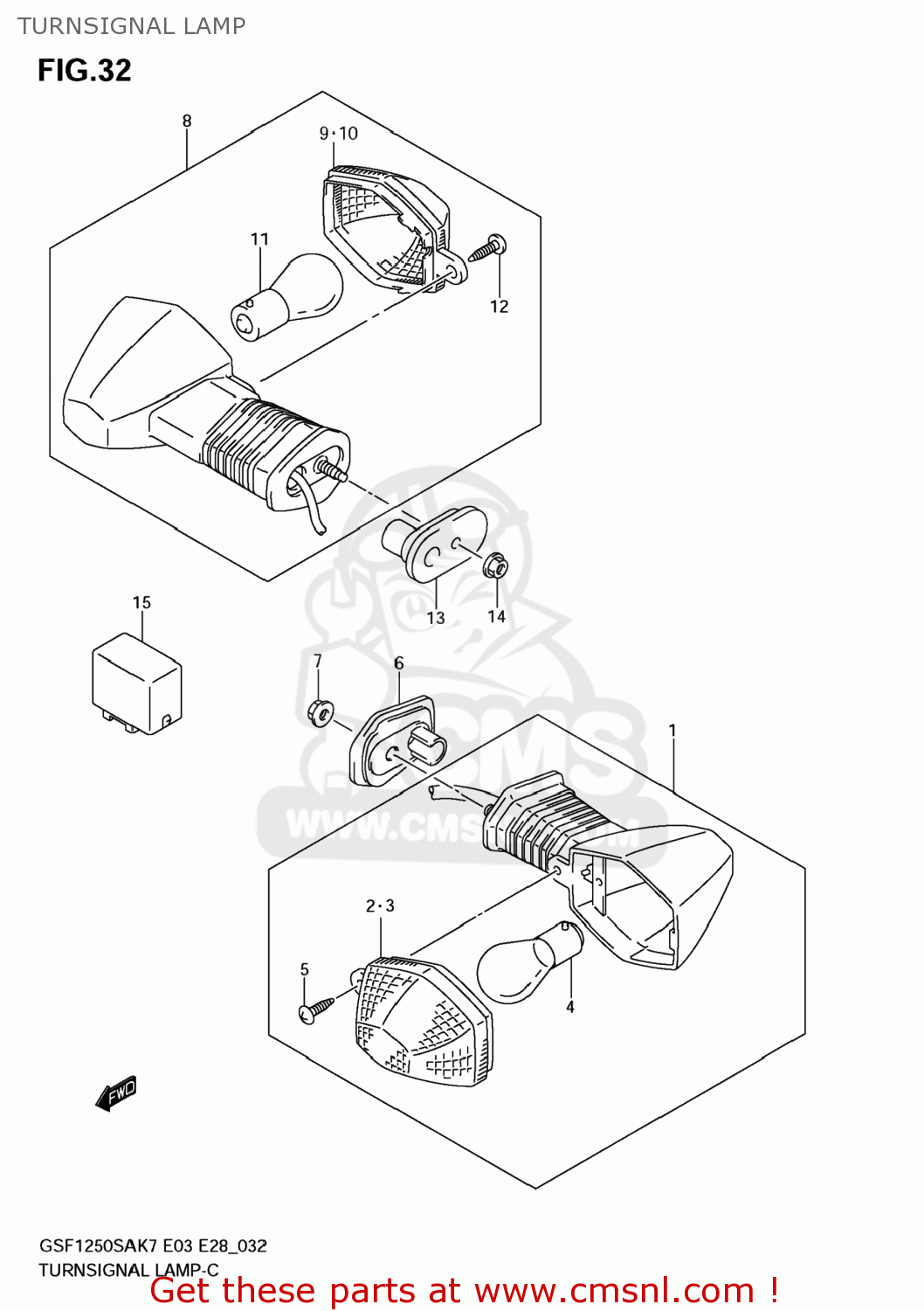 TURNSIGNAL LAMP GSF1250SA BANDIT 2008 (K8) CALIFORNIA (E33)