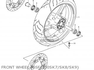 FRONT WHEEL (GSF1250SK7/SK8/SK9) - GSF1250SA BANDIT 2008 (K8) CALIFORNIA (E33)
