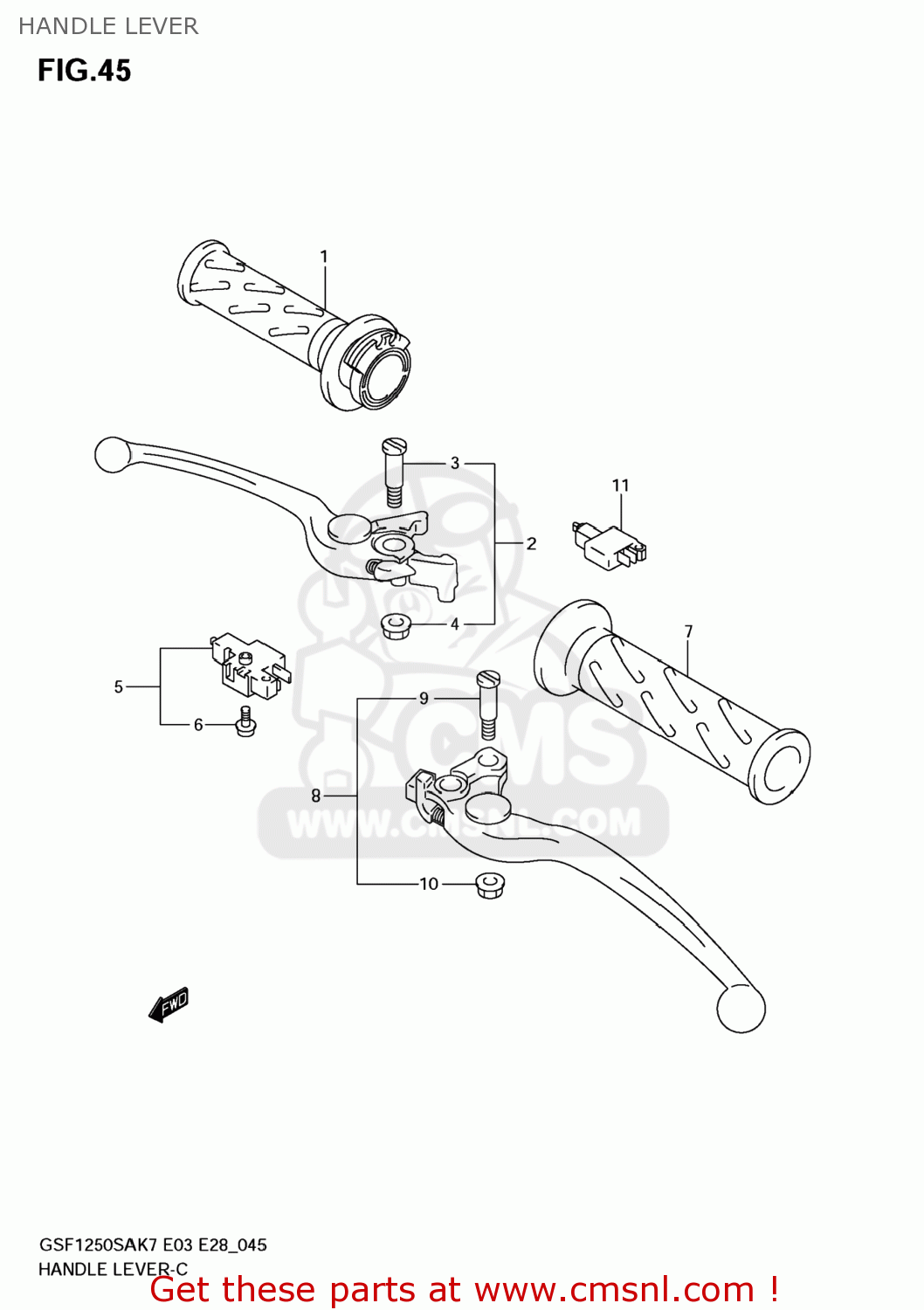 HANDLE LEVER GSF1250SA BANDIT 2009 (K9) CALIFORNIA (E33)