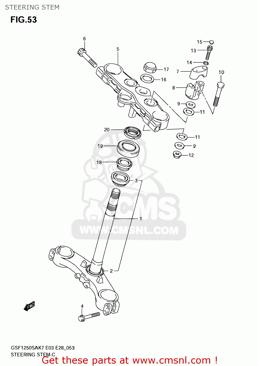 STEERING STEM GSF1250SA BANDIT 2009 (K9) CALIFORNIA (E33)