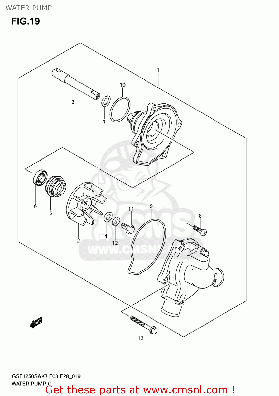 WATER PUMP GSF1250SA BANDIT 2009 (K9) CALIFORNIA (E33)