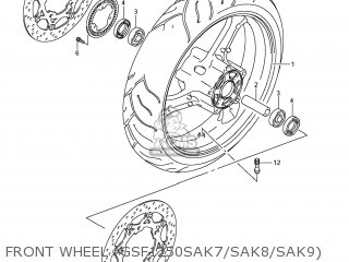 FRONT WHEEL (GSF1250SAK7/SAK8/SAK9) - GSF1250SA BANDIT 2009 (K9) CALIFORNIA (E33)