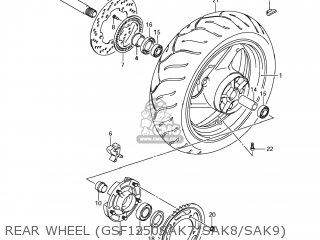 REAR WHEEL (GSF1250SAK7/SAK8/SAK9) - GSF1250SA BANDIT 2009 (K9) CALIFORNIA (E33)