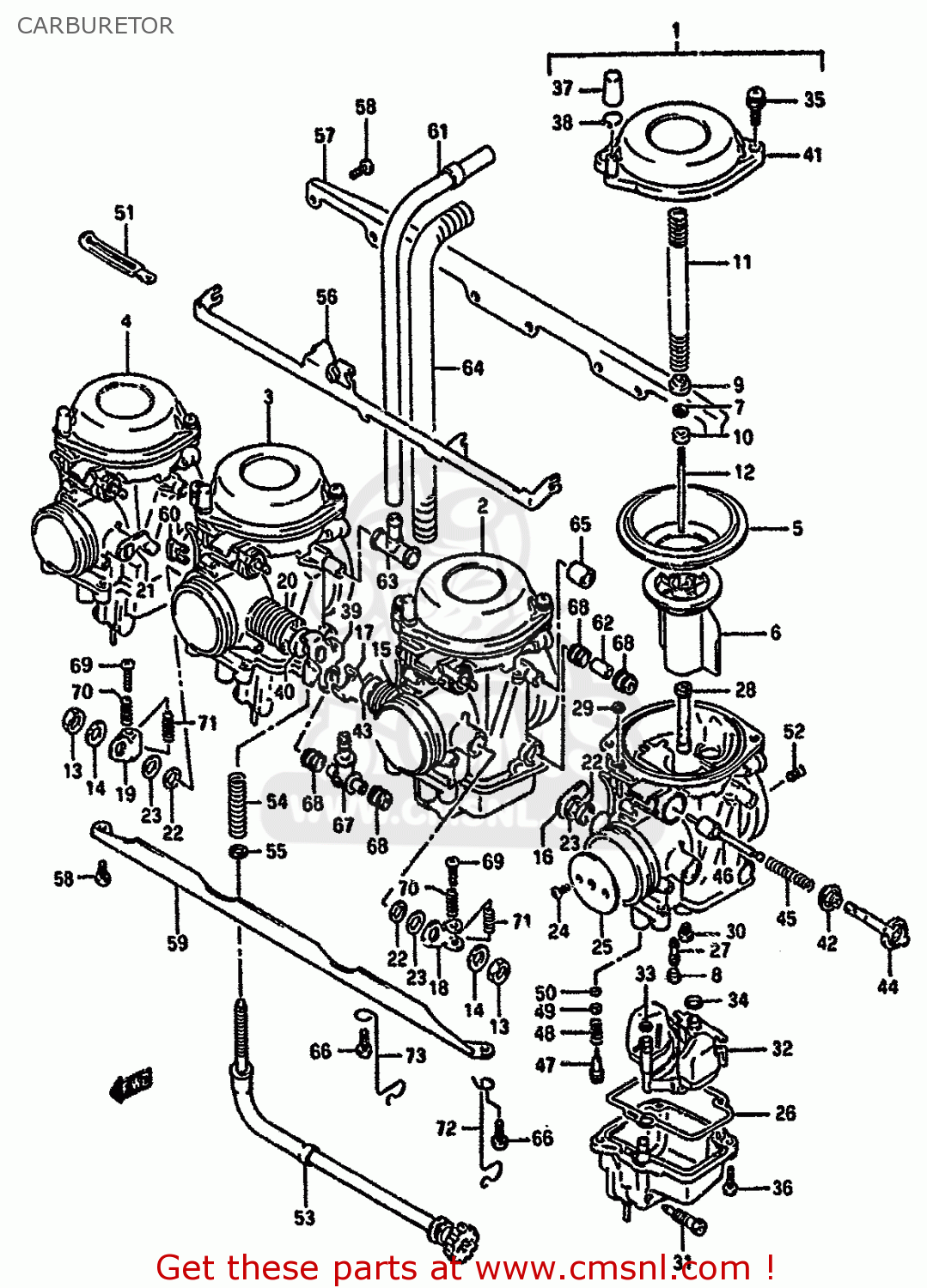 CARBURETOR GSF400 1991 (M) (E02 E04 E16 E21 E22 E24 E25 E34 E53)