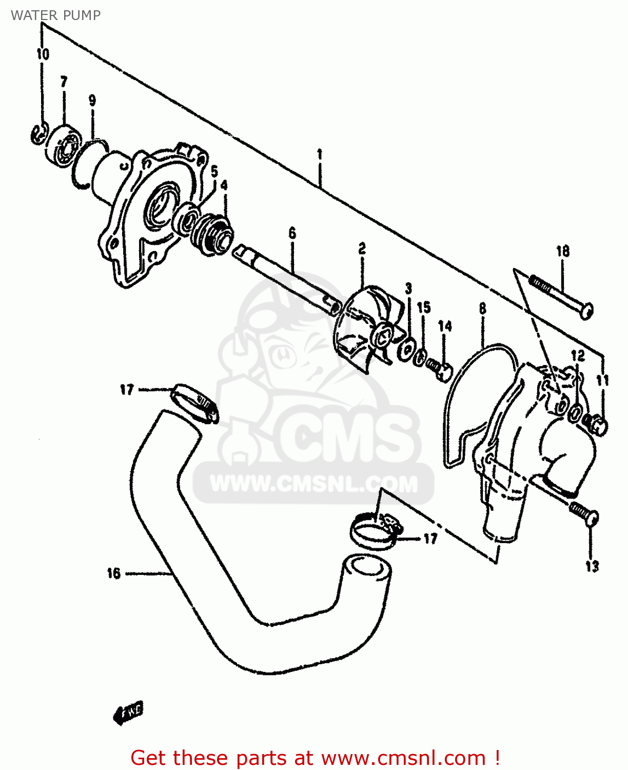 WATER PUMP GSF400 1991 (M) (E02 E04 E16 E21 E22 E24 E25 E34 E53)