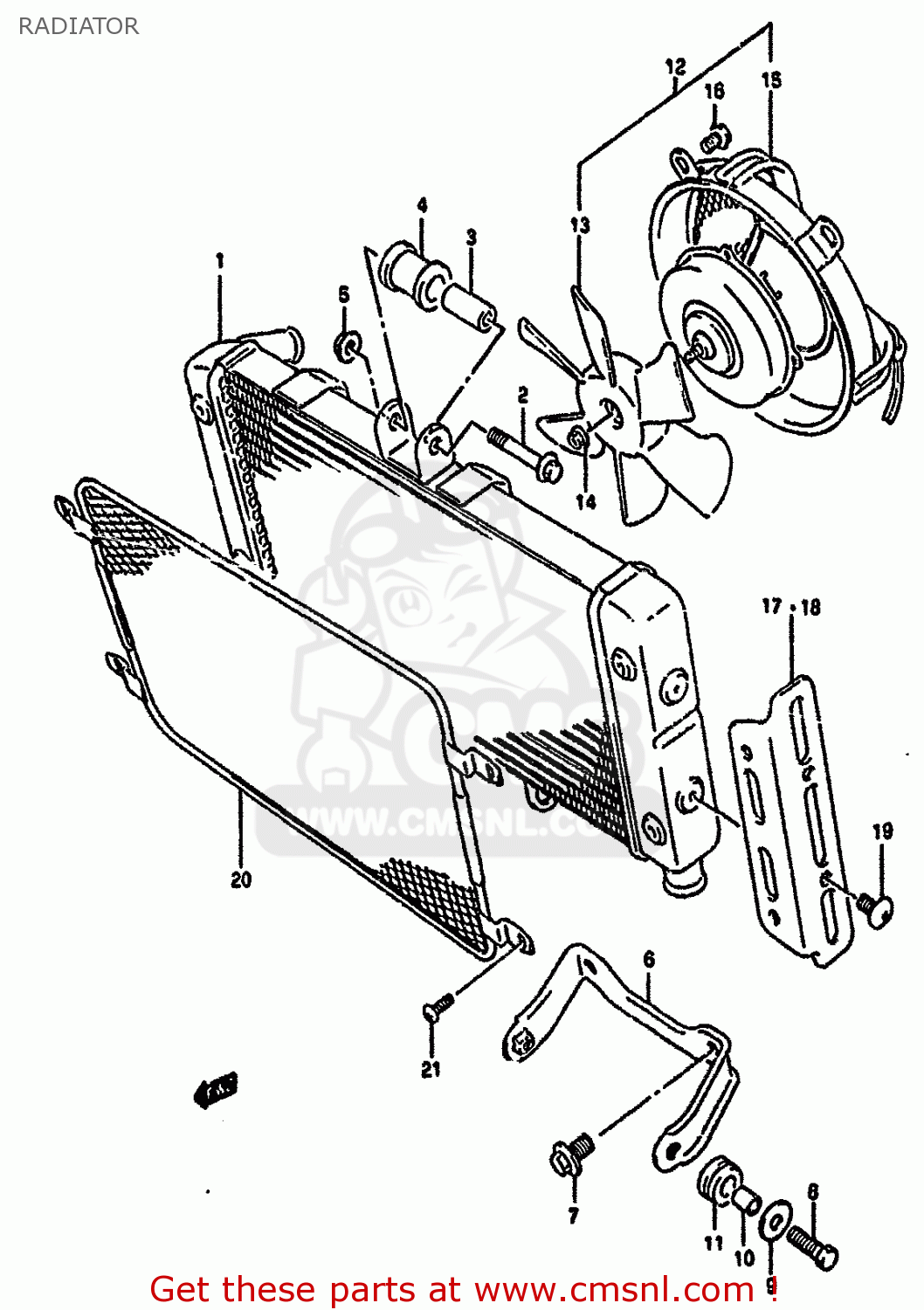 RADIATOR GSF400 1991 (M) (E02 E04 E16 E21 E22 E24 E25 E34 E53)