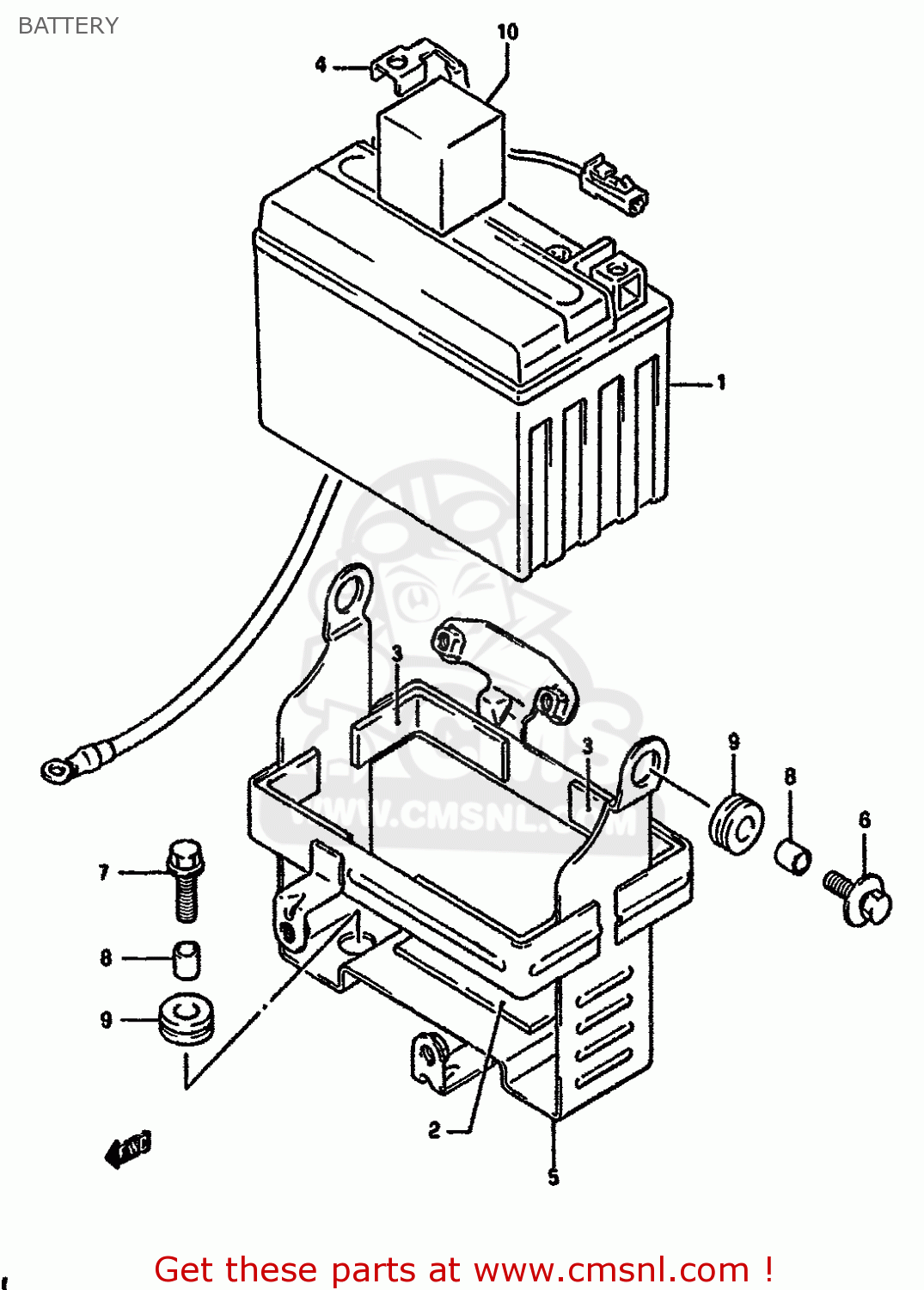 BATTERY GSF400 1991 (M) (E02 E04 E16 E21 E22 E24 E25 E34 E53)