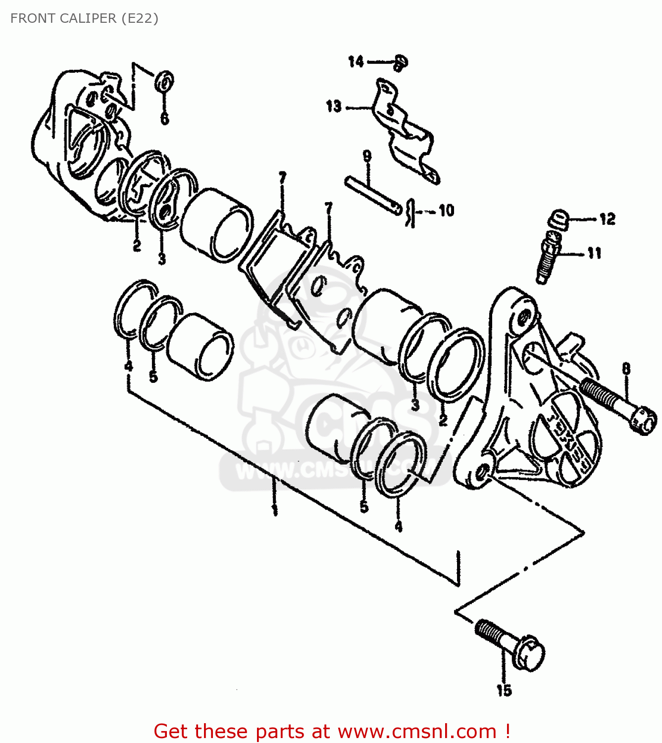 FRONT CALIPER (E22) GSF400 1991 (M) (E02 E04 E16 E21 E22 E24 E25 E34 E53)