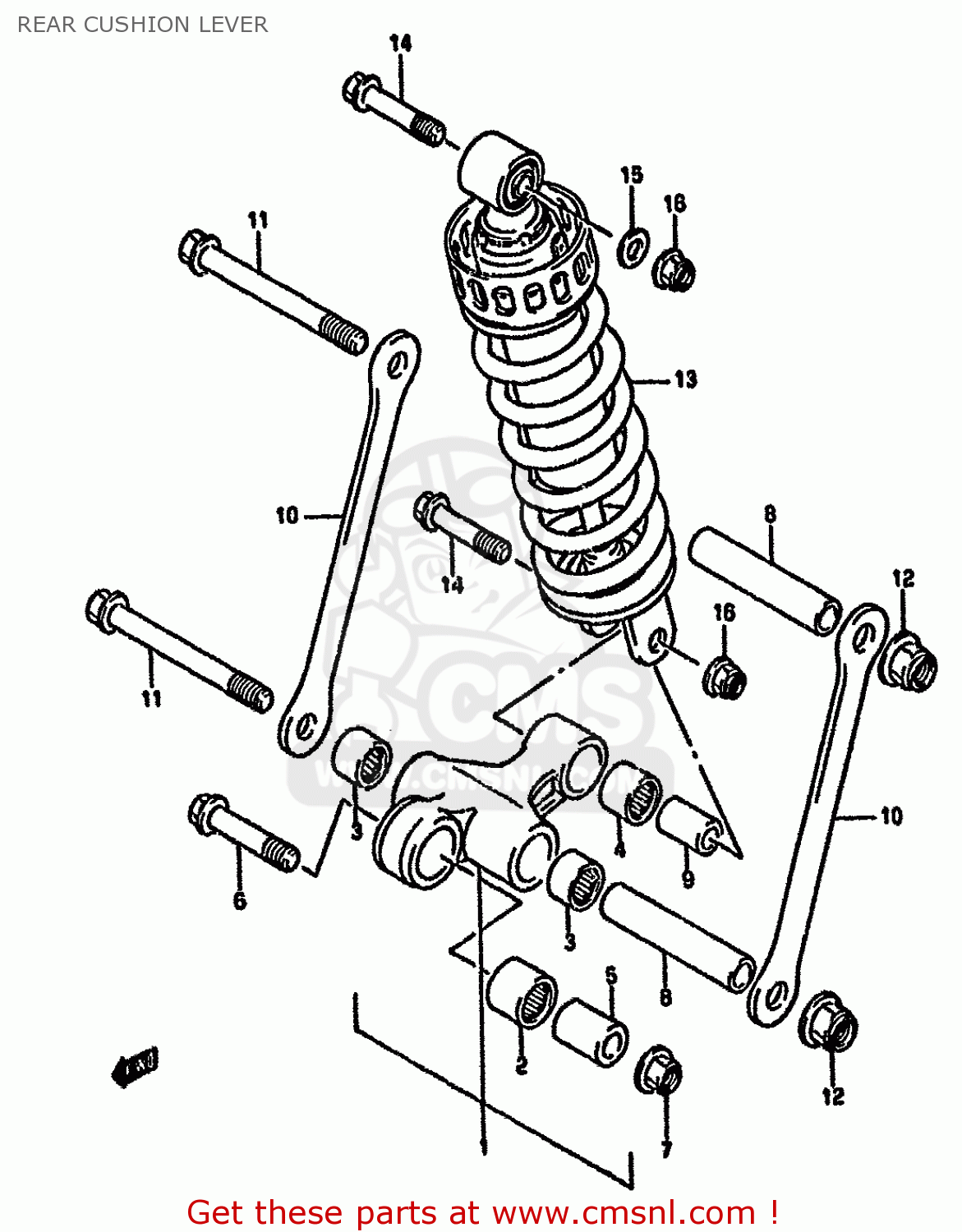 REAR CUSHION LEVER GSF400 1991 (M) (E02 E04 E16 E21 E22 E24 E25 E34 E53)