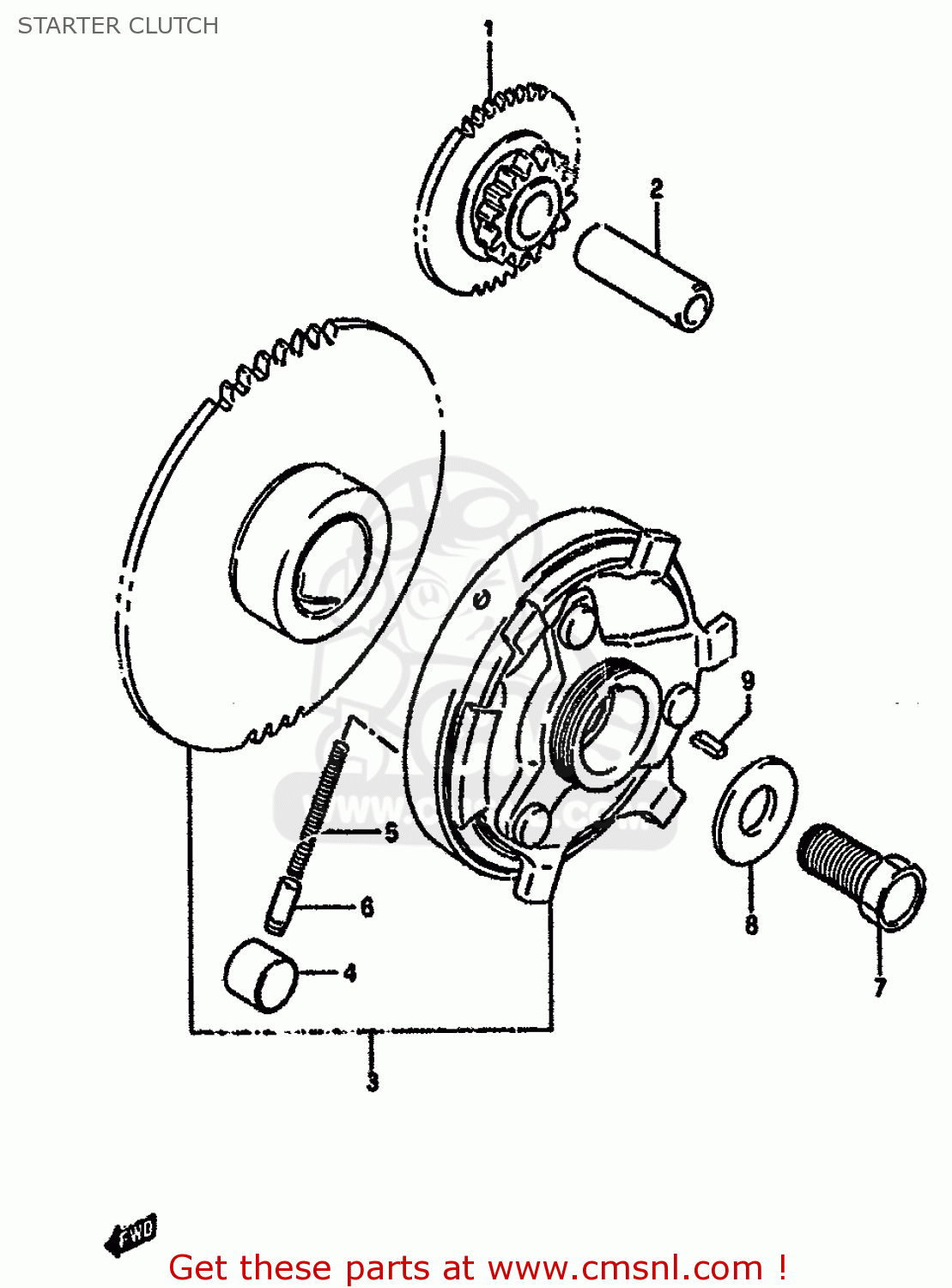 STARTER CLUTCH GSF400 1991 (M) (E02 E04 E16 E21 E22 E24 E25 E34 E53)