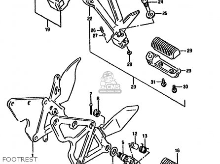 FOOTREST - GSF400 1991 (M) (E02 E04 E16 E21 E22 E24 E25 E34 E53)