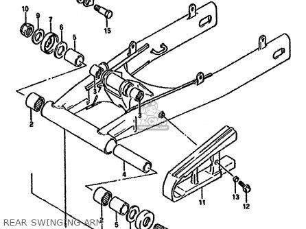 REAR SWINGING ARM - GSF400 1991 (M) (E02 E04 E16 E21 E22 E24 E25 E34 E53)