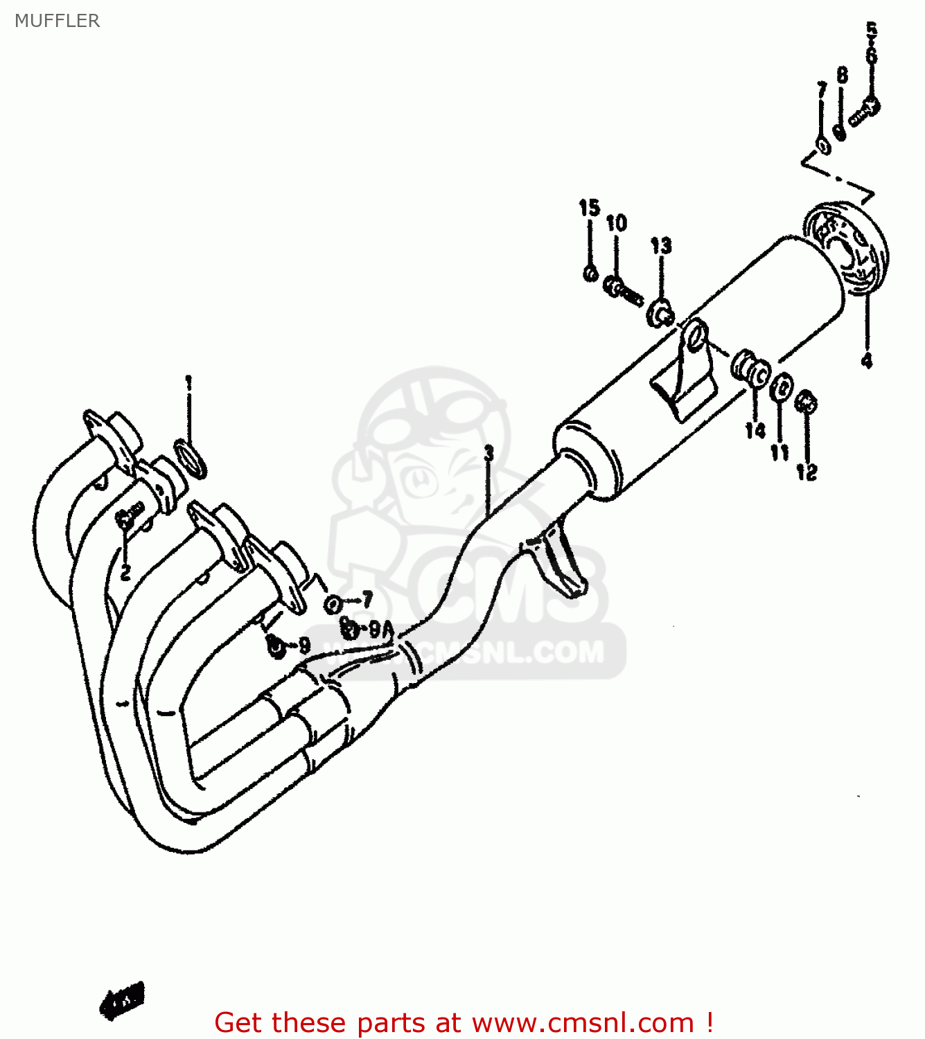MUFFLER GSF400 1992 (N) (E02 E04 E16 E21 E22 E25 E30 E34 E53)
