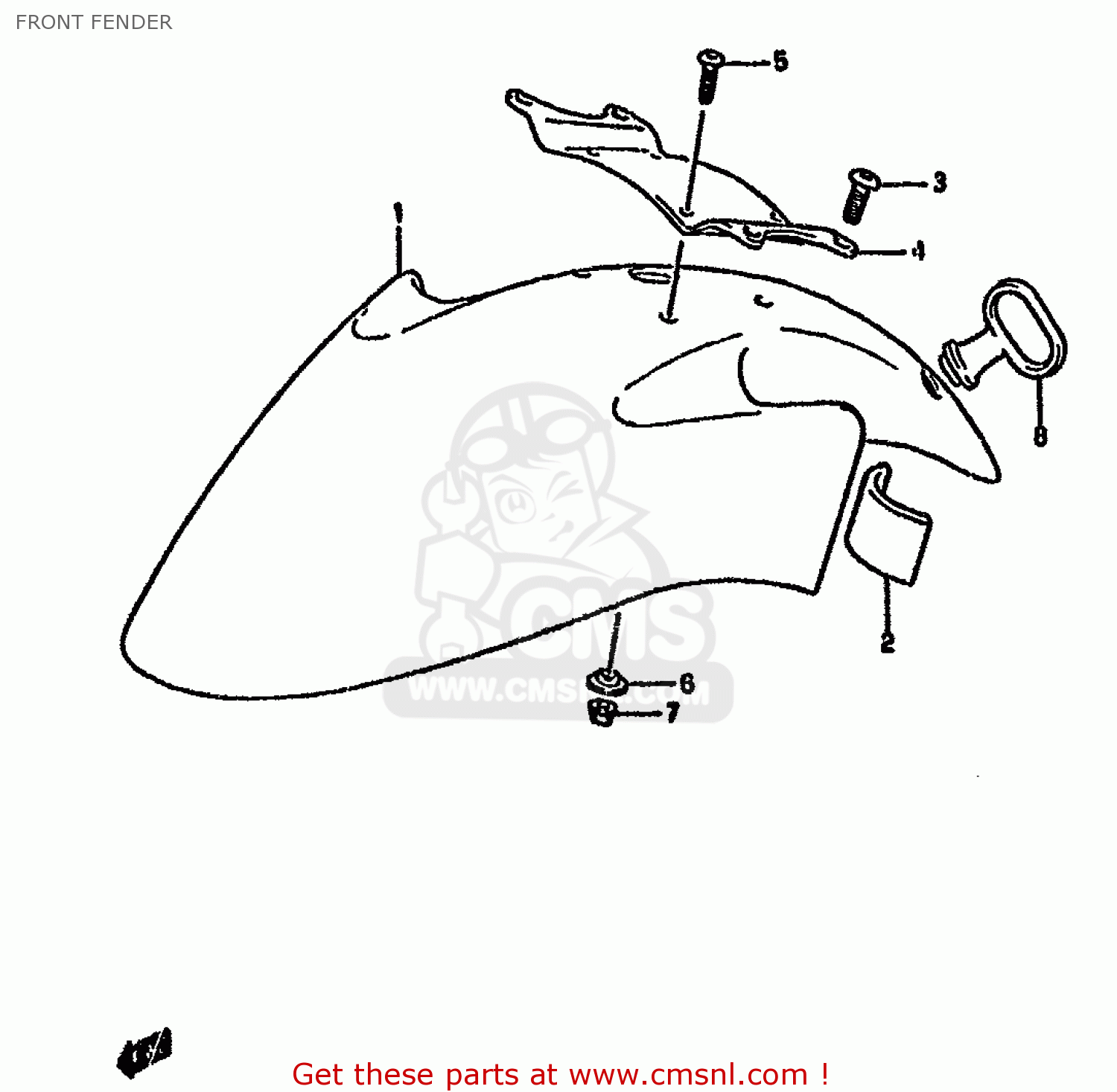 FRONT FENDER GSF400 1992 (N) (E02 E04 E16 E21 E22 E25 E30 E34 E53)