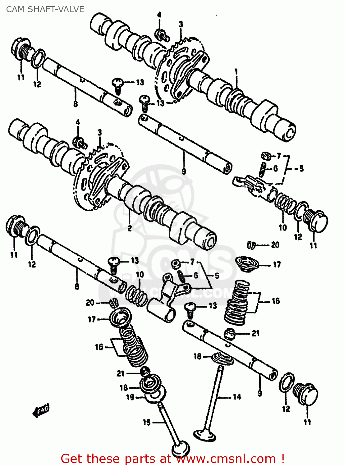 CAM SHAFT-VALVE GSF400 1992 (N) (E02 E04 E16 E21 E22 E25 E30 E34 E53)