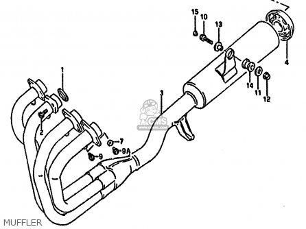 MUFFLER - GSF400 1992 (N) (E02 E04 E16 E21 E22 E25 E30 E34 E53)
