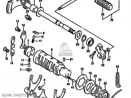 GEAR SHIFTING - GSF400 1992 (N) (E02 E04 E16 E21 E22 E25 E30 E34 E53)