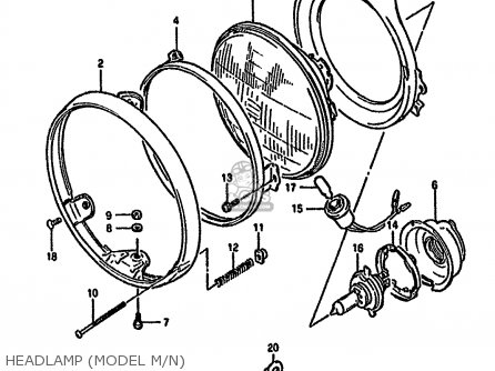 HEADLAMP (MODEL M/N) - GSF400 1992 (N) (E02 E04 E16 E21 E22 E25 E30 E34 E53)