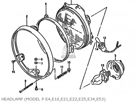 HEADLAMP (MODEL P E4,E16,E21,E22,E25,E34,E53) - GSF400 1992 (N) (E02 E04 E16 E21 E22 E25 E30 E34 E53)