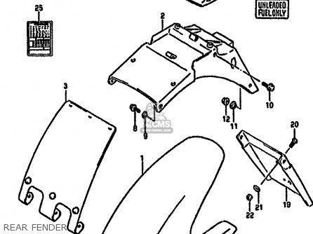 REAR FENDER - GSF400 1992 (N) (E02 E04 E16 E21 E22 E25 E30 E34 E53)