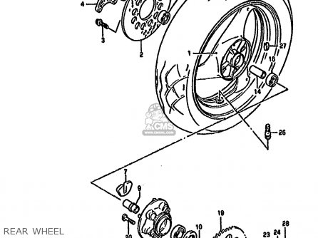 REAR WHEEL - GSF400 1992 (N) (E02 E04 E16 E21 E22 E25 E30 E34 E53)
