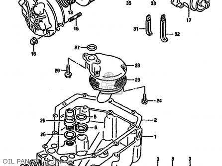 OIL PAN-OIL PUMP - GSF400 1992 (N) (E02 E04 E16 E21 E22 E25 E30 E34 E53)