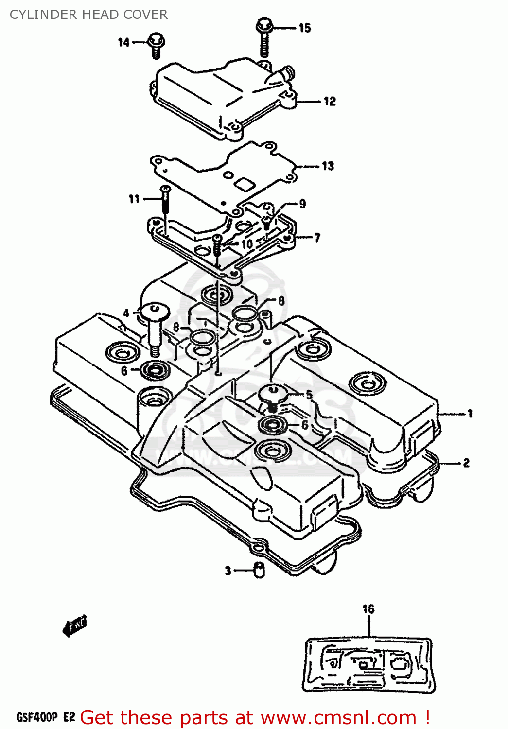 CYLINDER HEAD COVER GSF400 1993 (P) (E02 E04 E16 E21 E22 E25 E30 E34 E53)