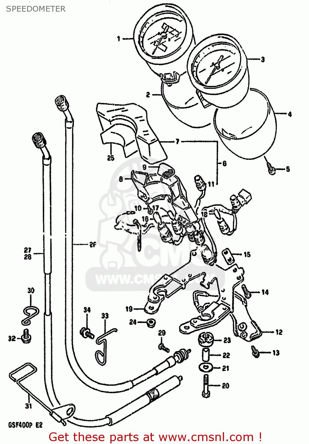 SPEEDOMETER GSF400 1993 (P) (E02 E04 E16 E21 E22 E25 E30 E34 E53)