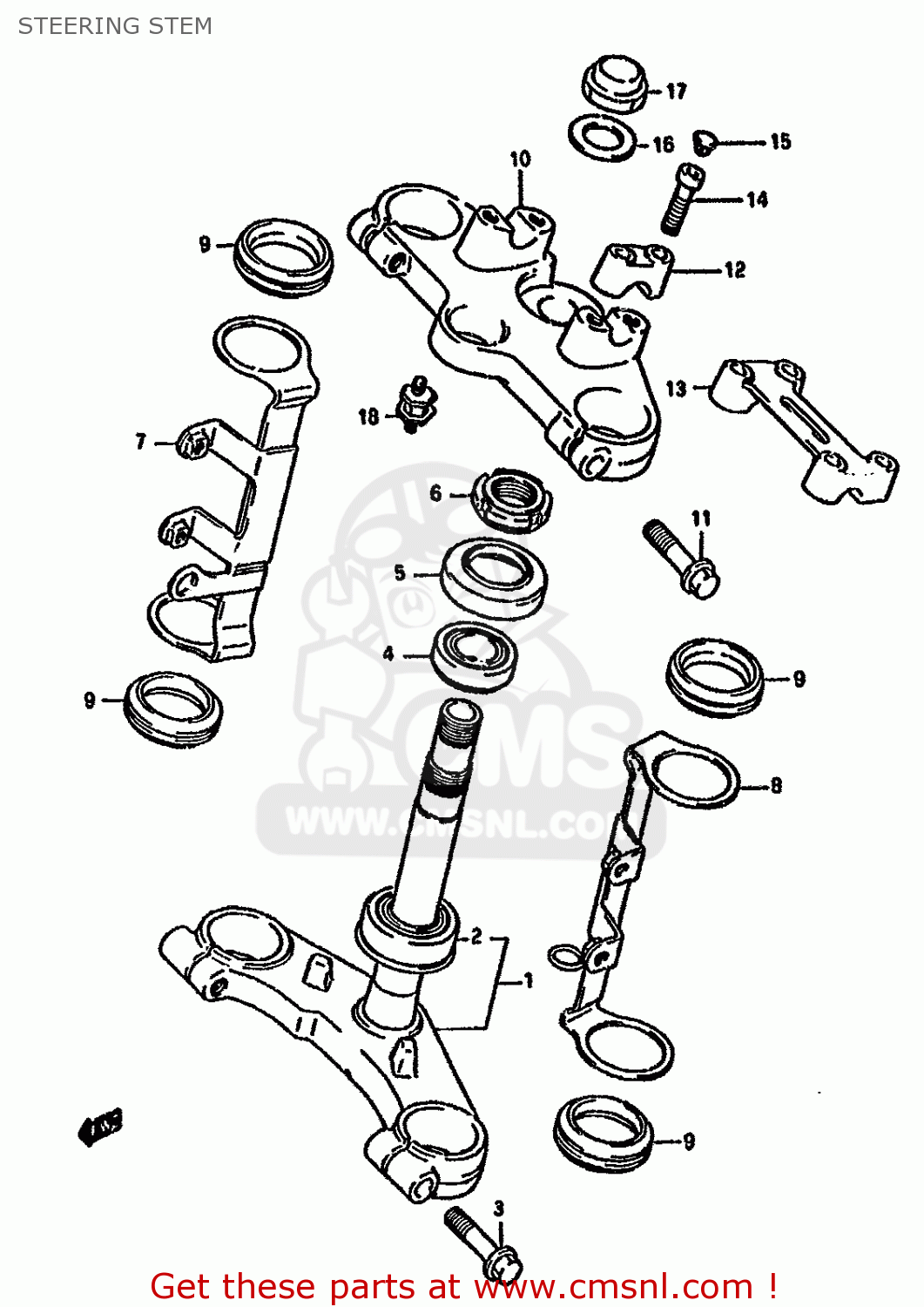STEERING STEM GSF400 1993 (P) (E02 E04 E16 E21 E22 E25 E30 E34 E53)