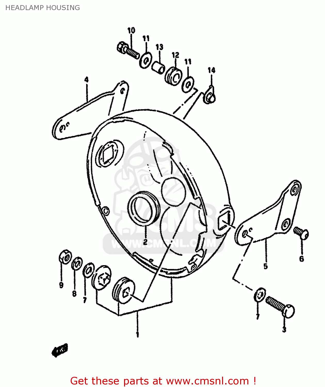 HEADLAMP HOUSING GSF400 1993 (P) (E02 E04 E16 E21 E22 E25 E30 E34 E53)