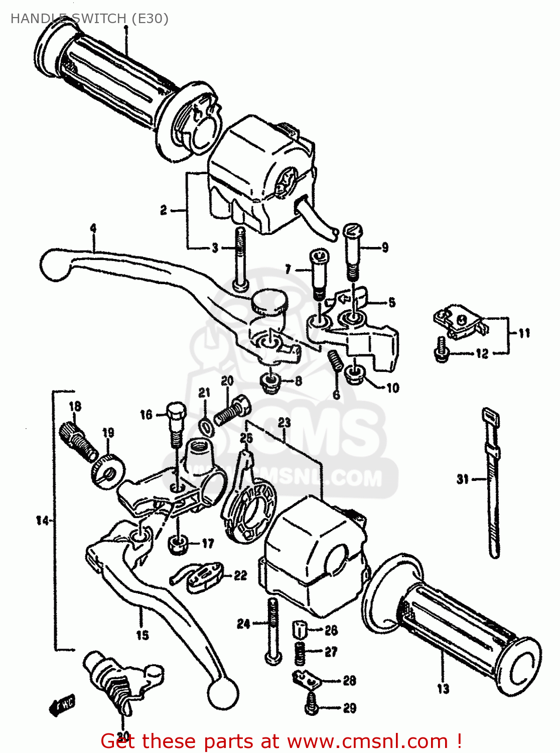 HANDLE SWITCH (E30) GSF400 1993 (P) (E02 E04 E16 E21 E22 E25 E30 E34 E53)