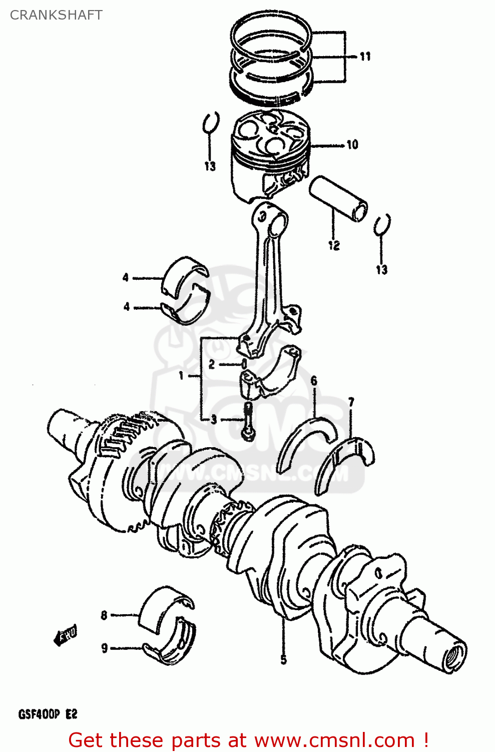 CRANKSHAFT GSF400 1993 (P) (E02 E04 E16 E21 E22 E25 E30 E34 E53)
